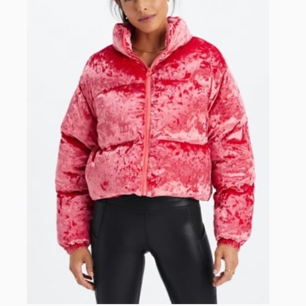 Fabletics 🆕 Crushed Velvet Puffer Jacket